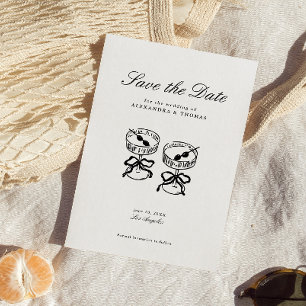 Invitation Calligraphie moderne noir et blanc Enregistrer la