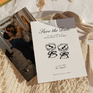 Invitation Calligraphie moderne noir et blanc Enregistrer la