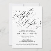 Invitation Calligraphie moderne noir intemporel la veille (Devant)