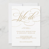 Invitation Calligraphie moderne Nous faisons or et blanc mari (Devant)