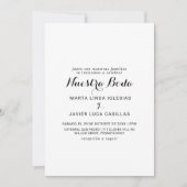 Invitation Calligraphie moderne Nuestra Boda (Devant)