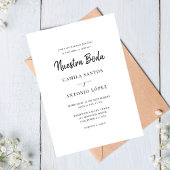 Invitation Calligraphie moderne Nuestra Boda | Mariage espagn