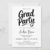 Invitation Calligraphie moderne peinte en noir et blanc simpl (Devant)