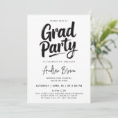 Invitation Calligraphie moderne peinte en noir et blanc simpl (Debout devant)