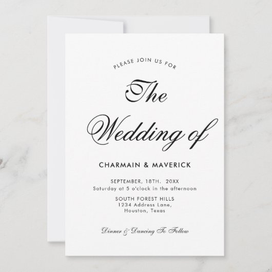 Invitation Calligraphie moderne Photo QR Code Mariage (Devant)