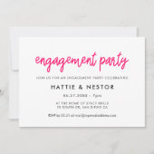 Invitation Calligraphie moderne Pink Engagement (Devant)