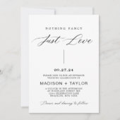 Invitation Calligraphie moderne Rien de fantaisie Juste Amour (Devant)