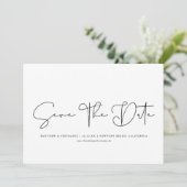 Invitation Calligraphie Moderne Simple Non Photo Enregistrer  (Debout devant)