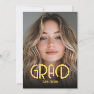 Invitation Calligraphie Moderne Simple Photo Remise de Diplôm