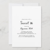 Invitation Calligraphie moderne Sweet 16 fête d'anniversaire (Devant)