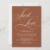 Invitation Calligraphie moderne Terracotta juste amour mariag (Devant)