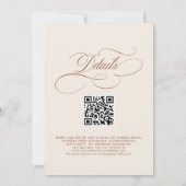 Invitation Calligraphie moderne terracotta QR code mariage (Dos)