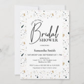 Invitation Calligraphie moderne Terrazzo Fête des mariées (Devant)