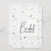 Invitation Calligraphie moderne Terrazzo Fête des mariées (Dos)