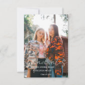 Invitation Calligraphie moderne Twin Graduate Photo Graduate  (Devant)