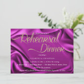 Invitation Calligraphie moderne violet Dîner de répétition mi (Debout devant)