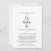 Invitation Calligraphie noir blanc La Boda de Mariage (Devant)