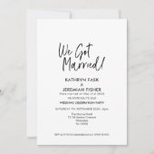 Invitation Calligraphie noir blanc Nous Nous Sommes Mariés (Devant)