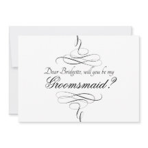 Calligraphie Noir Blanc Vous Serez Mon Groomsmaid