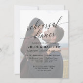 Invitation Calligraphie noir délicieuse Dîner de répétition (Devant)