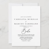 Invitation Calligraphie noir et blanc Boda Mariage (Devant)