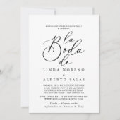 Invitation Calligraphie noir et blanc La Boda de Mariage (Devant)