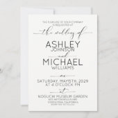 Invitation Calligraphie noir et blanc Typographie Mariage pho (Devant)