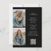 Invitation Calligraphie noire Budget photo QR Code Graduation (Dos)