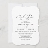 Invitation Calligraphie noire délicate Nous faisons Mariage (Devant)