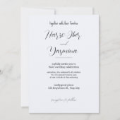 Invitation Calligraphie noire délicate Tout en un Mariage (Devant)