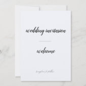 Invitation Calligraphie noire délicate Tout en un Mariage (Dos)