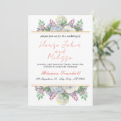 Invitation Calligraphie noire délicate tout en un Mariage Inv (Debout devant)