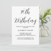Invitation Calligraphie noire intemporelle 90e anniversaire (Debout devant)
