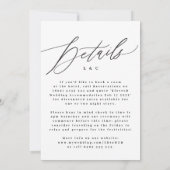 Invitation Calligraphie noire moderne Détails sur le Mariage (Dos)
