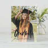 Invitation Calligraphie noire moderne Diplôme photo (Debout devant)