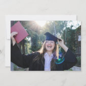 Invitation Calligraphie noire moderne Fête de graduation phot (Dos)