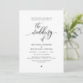 Invitation Calligraphie noire moderne, Mariage (Debout devant)