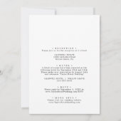 Invitation Calligraphie Noire Romantique Tout En Un Mariage (Dos)