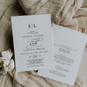Invitation Calligraphie Noire Romantique Tout En Un Mariage