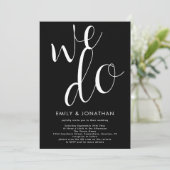 Invitation Calligraphie Nous faisons QR Code Mariage Noir (Debout devant)