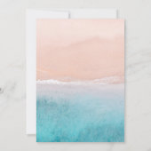 Invitation Calligraphie Océan Deep Blue Beach Mariage (Dos)