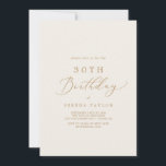 Invitation Calligraphie Or Délicate | Crème 30ème anniversair<br><div class="desc">Cette délicate crème de calligraphie or 30ème anniversaire est parfait pour une fête d'anniversaire moderne. Le design minimaliste romantique présente une belle et élégante typographie de champagne jaune doré sur un arrière - plan de crème d'ivoire au look épuré et sobre.</div>