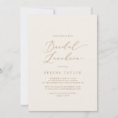 Invitation Calligraphie Or Délicate | Déjeuner nuptial en crè (Devant)