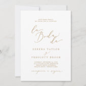 Invitation Calligraphie Or Delicate La Boda De Mariage (Devant)