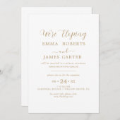 Invitation Calligraphie Or Délicate | Réception Elopement (Devant / Derrière)