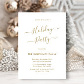 Invitation Calligraphie Or Élégante Minimale Fête de Vacances