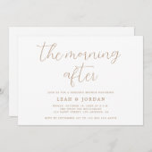 Invitation Calligraphie Or Le Matin Après Brunch Mariage (Devant / Derrière)