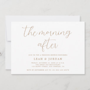 Invitation Calligraphie Or Le Matin Après Brunch Mariage