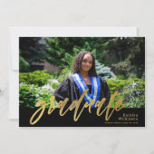 Invitation Calligraphie Or Moderne 2 Diplôme Photo (Devant)