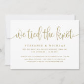 Invitation Calligraphie Or Nous Avons Lié Le Mariage De Knot (Devant)